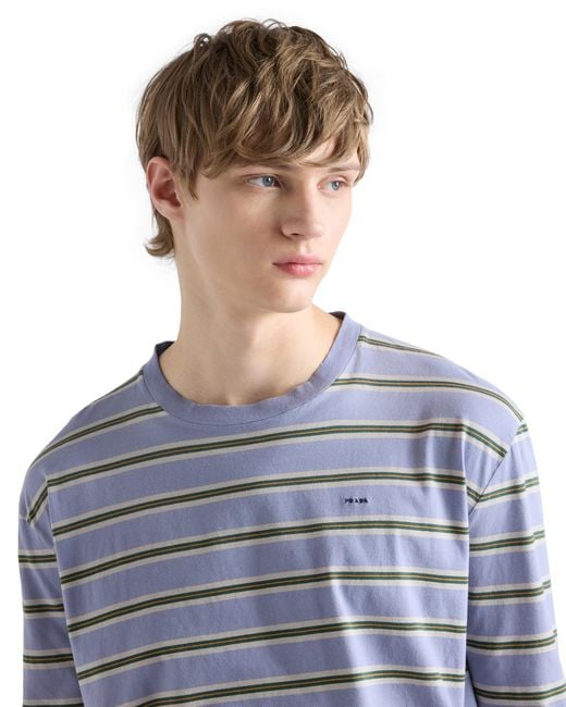 Prada Blue Jersey T-Shirt for men