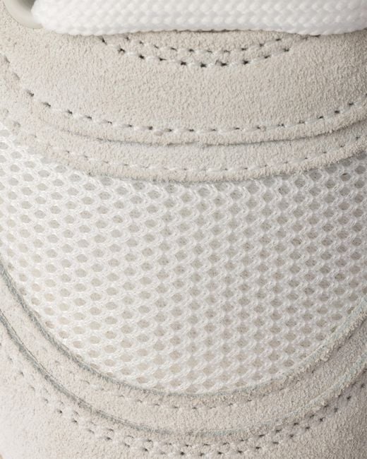 Prada White Trail Mesh Fabric And Suede Mules