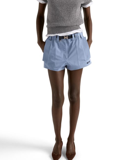 Prada Blue Technical Fabric Shorts