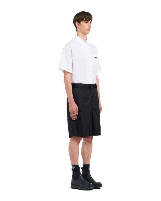 Prada White Re-nylon Bermudas for men