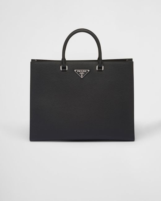 Prada Black Saffiano Leather Tote Bag for men