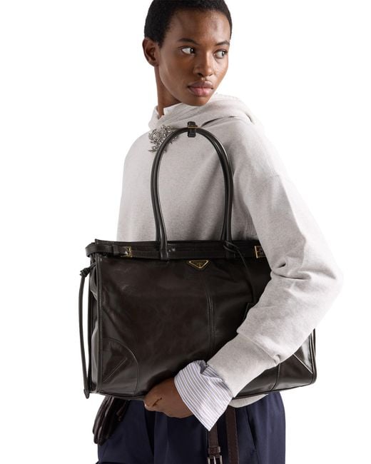 Prada Black Bonnie Extra-Large Leather Bag