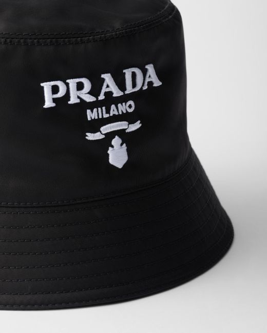 Prada Black Re-nylon Bucket Hat for men