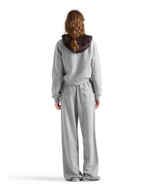 Prada Gray Cotton Fleece Joggers