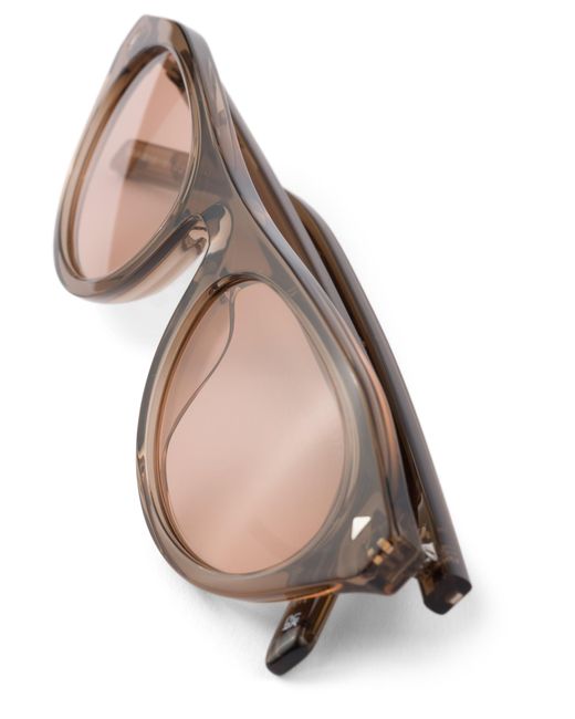 Prada Pink Sunglasses With Iconic Metal Plaque