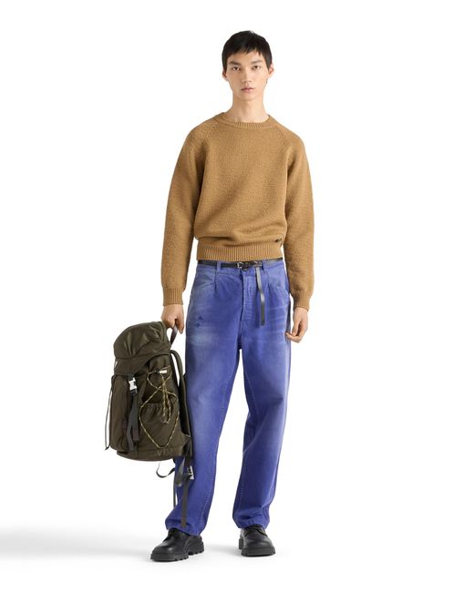 Prada Natural Wool Crew-Neck Sweater for men