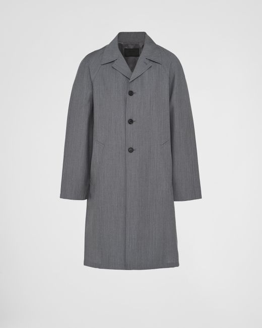 Prada Gray Wool And Mohair Coat for men