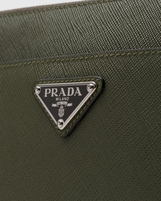 Prada Green Saffiano Leather Pouch for men