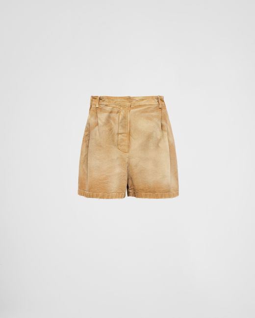 Prada White Canvas Shorts