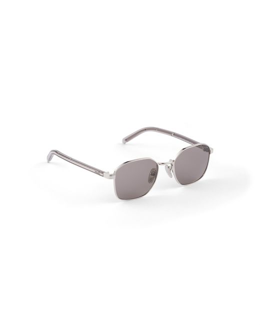 Prada Gray Sunglasses With The Iconic Metal Plaque for men