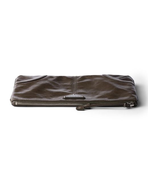 Pouch De Piel, Hombre Prada de hombre de color Brown