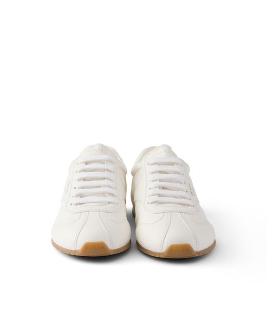 Prada White Nappa Leather Sneakers