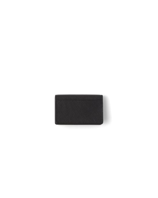 Prada White Saffiano Leather Card Holder for men