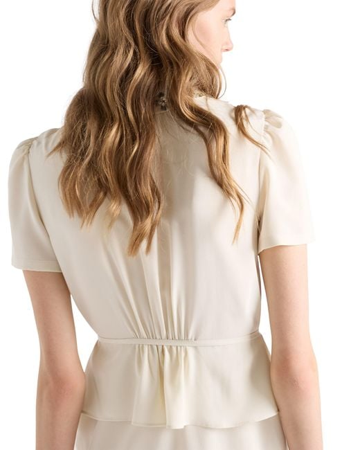 Prada White Embroidered Marocain Dress