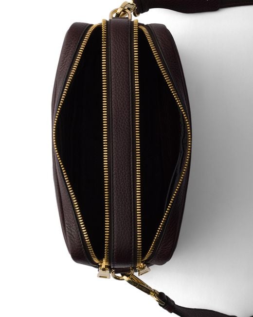 Prada White Small Leather Shoulder Bag, Dark