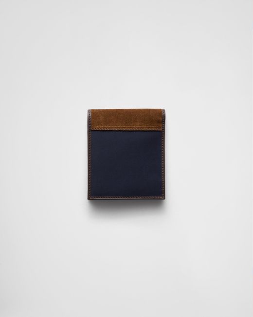 Portefeuille En Re-Nylon Et Cuir Avec Porte-Monnaie Prada pour homme en coloris Blue