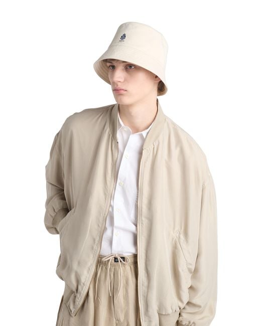 Prada White Old Gabardine Bucket Hat for men