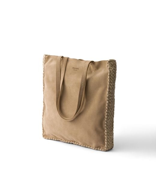Borsa Shopping Large di Prada in Natural