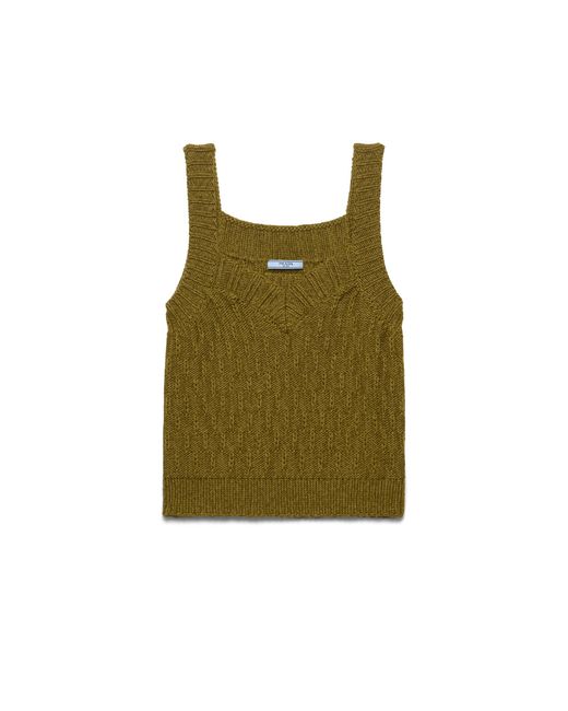 Prada Green Wool And Alpaca Top, Fern