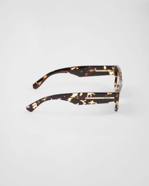 Prada White Sunglasses With Iconic Metal Plaque for men