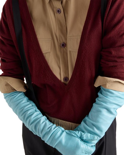 Prada Red Cashmere V-Neck Sweater, Amaranth