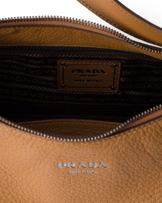 Prada Brown Aimèe Large Leather Shoulder Bag