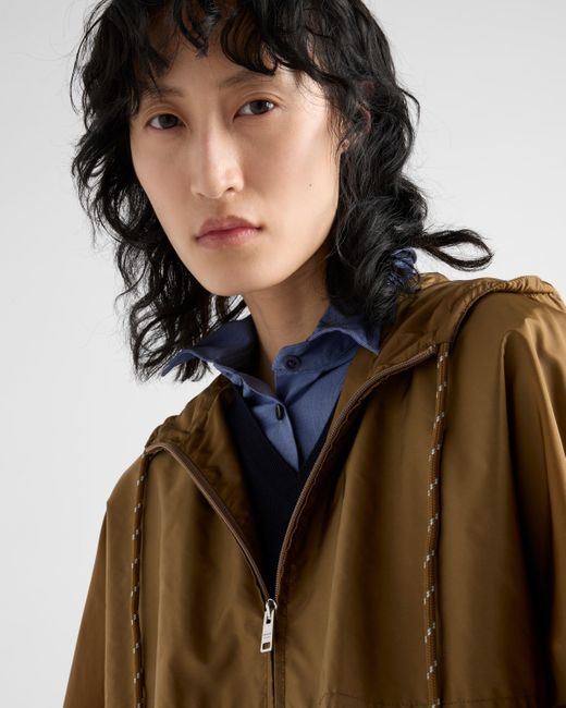 Prada Natural Regenmantel Aus Leichtem Re-Nylon