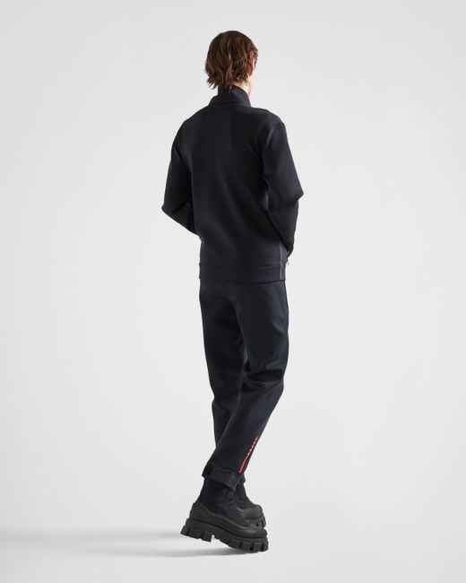 Veste À Capuche En Tissu Technique Prada pour homme en coloris Black