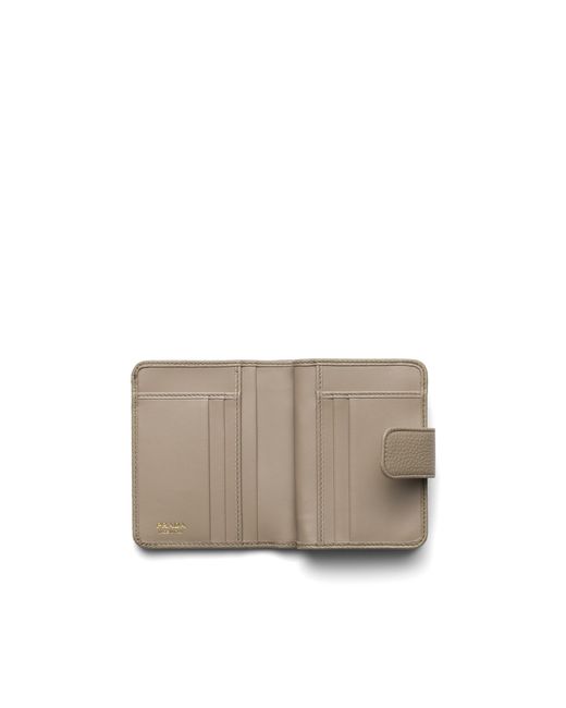 Prada Gray Small Leather Wallet