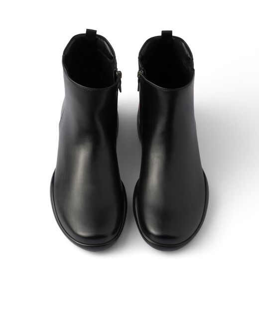 Prada Black Toblach Leather Ankle Boots for men