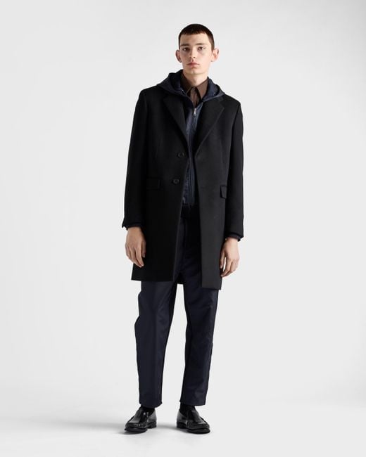 Sweat À Capuche En Coton Technique Et Re-Nylon Prada pour homme en coloris Blue