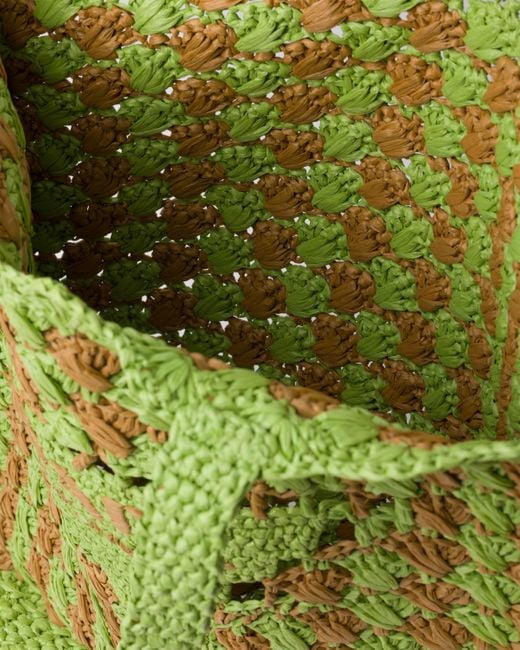 Prada Green Crochet Tote Bag