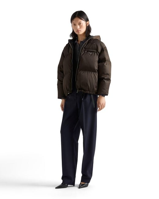 Prada Brown Re-Nylon Down Jacket, Cocoa