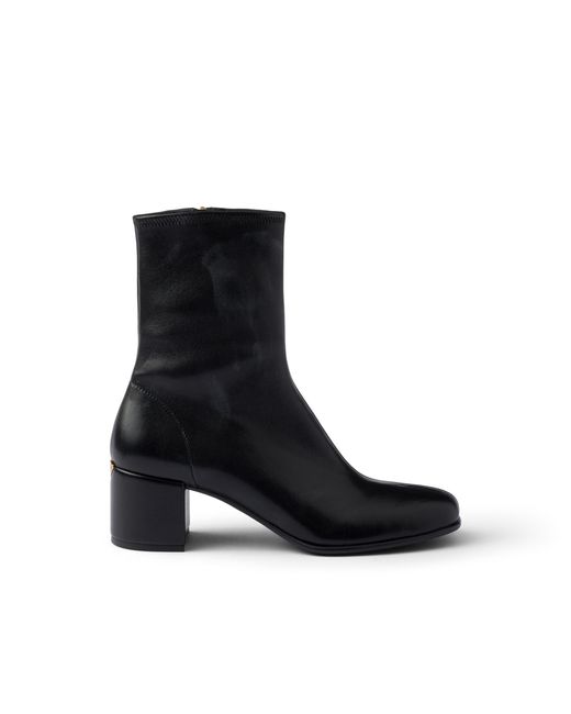 Prada Black Stretch Nappa Leather Booties Size 35