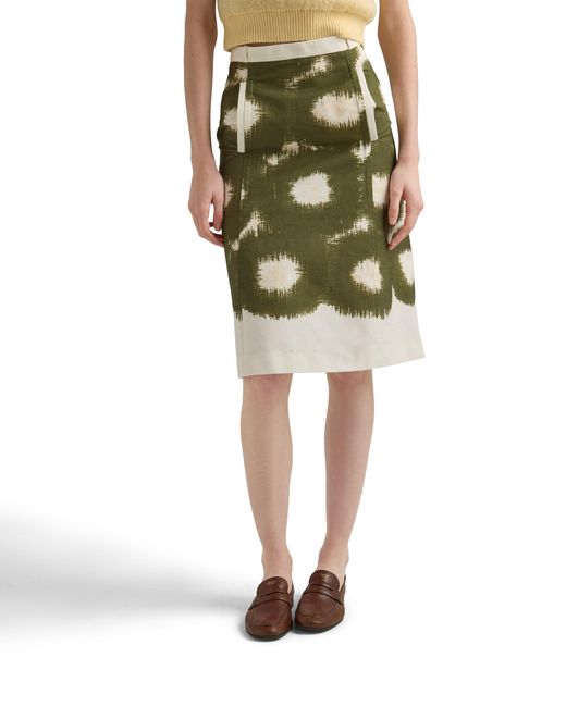 Prada Green Printed Canvas Skirt