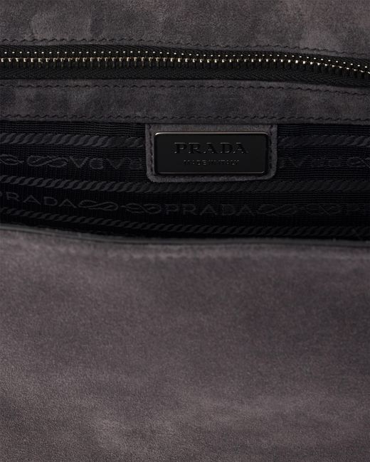Prada Black Suede Shoulder Bag for men