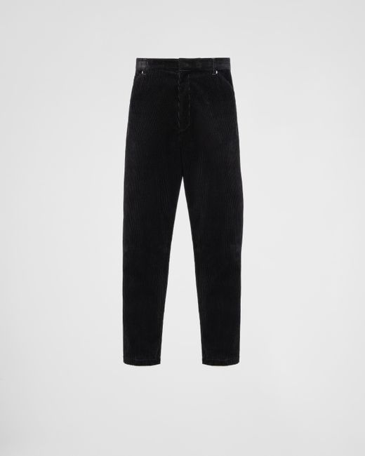 Prada Black Pinwale Corduroy Pants for men