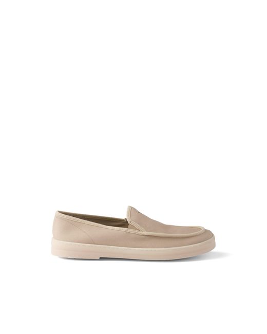 Prada White Fabric Loafers, Size 6 for men