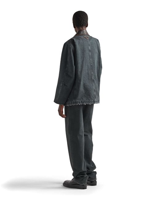 Prada Black Canvas Trucker Jacket