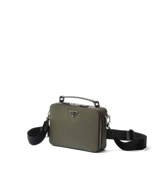 Prada Green Brique Medium Saffiano Leather Bag for men