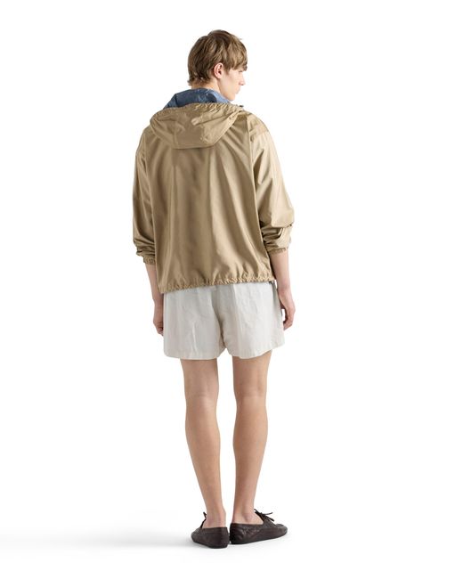 Prada Natural Reversible Re-Nylon Jacket, Camel/Aviation for men