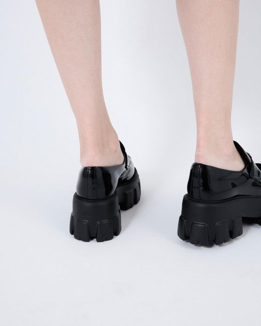 Prada Black Monolith Patent Leather Loafers