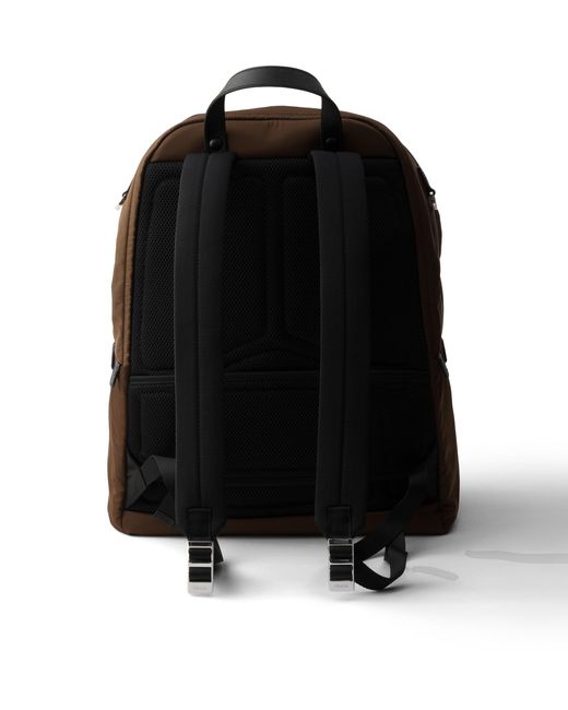 Prada Brown Re-Nylon And Saffiano Leather Backpack for men