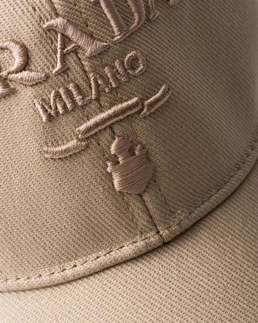 Prada White Drill Baseball Cap for men