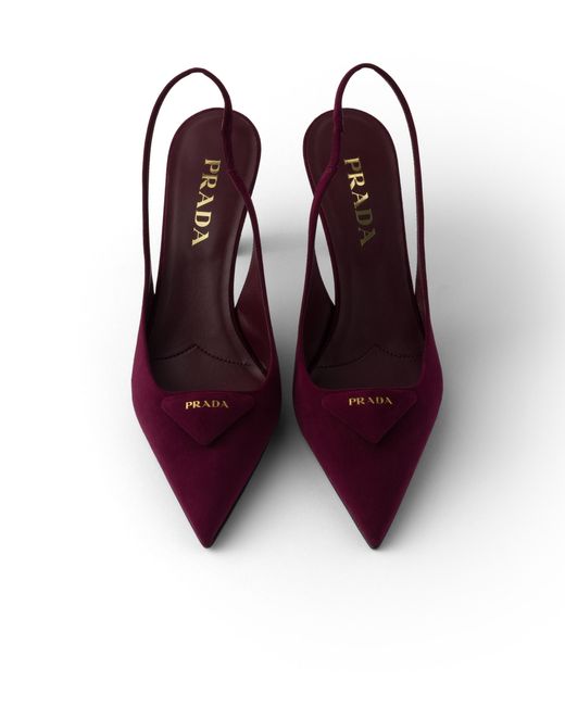 Prada Purple Suede Slingback Pumps