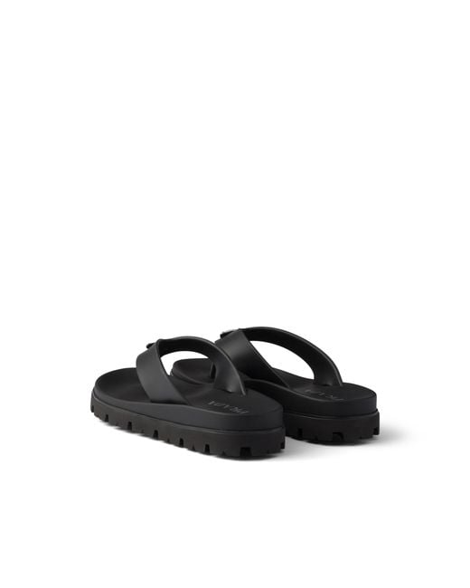 Prada White Rubber Thong Sandals, Size 6 for men