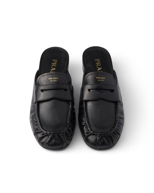 Prada Black Leather Mules