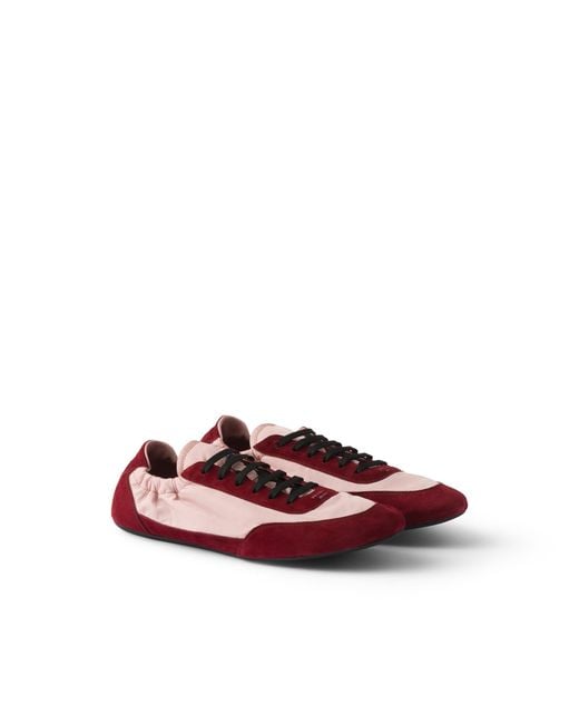 Prada Multicolor Collapse Re-Nylon And Suede Sneakers
