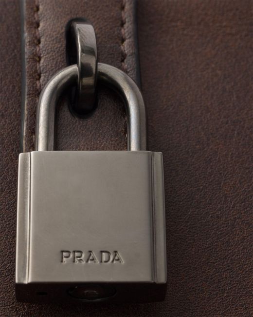 Prada Brown Leather Pouch for men