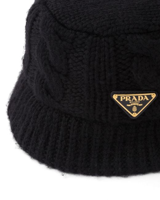 Prada Black Wool Bucket Hat